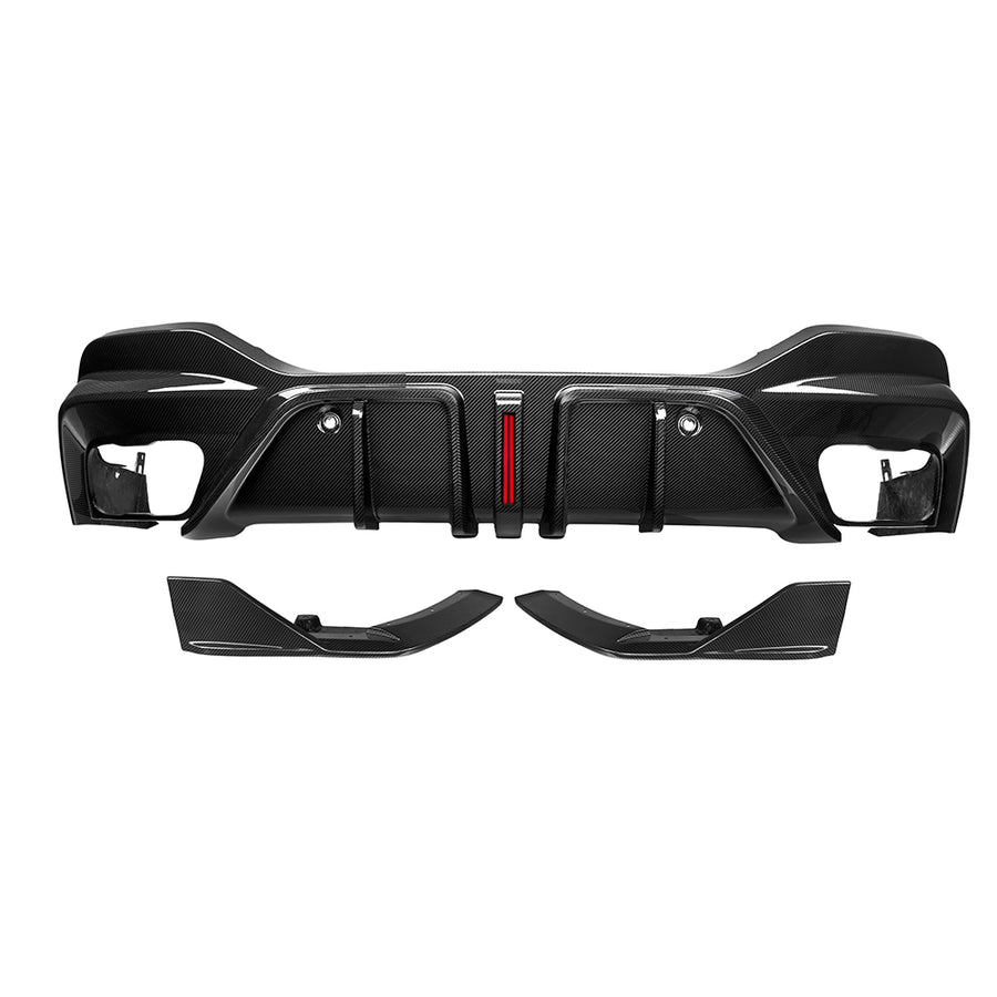 SOOQOO BMW X6 G06 Prepreg Carbon Fiber Rear Diffuser With Brake Light | G06
