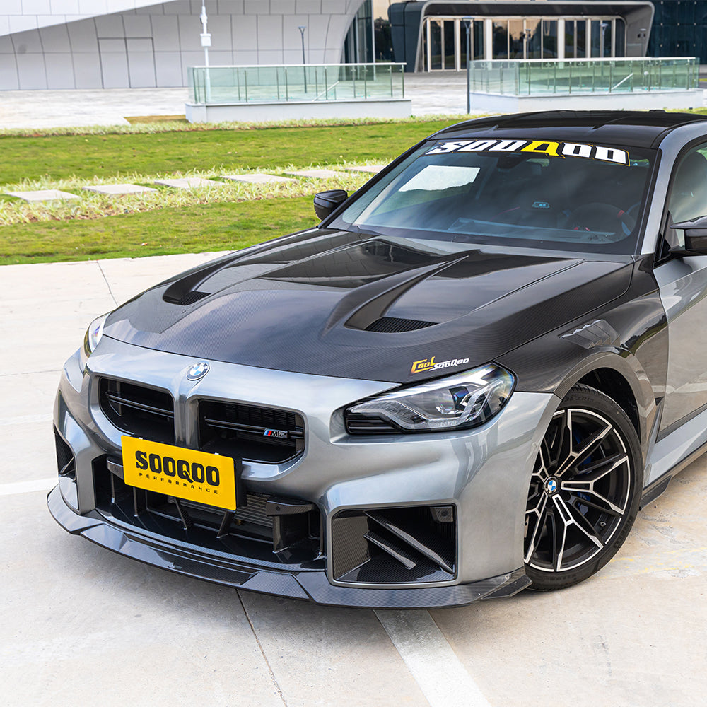 SOOQOO BMW M2 G87 Vented Hood In Prepreg Carbon Fiber