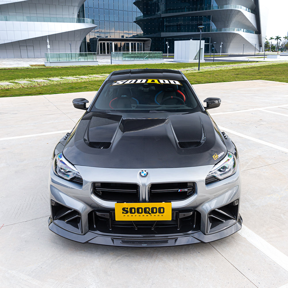SOOQOO BMW M2 G87 Vented Hood In Prepreg Carbon Fiber