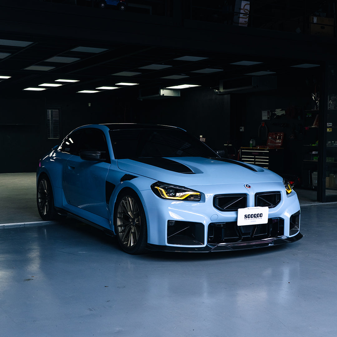 SOOQOO V2 BMW M2 G87 Vented Hood In White Primer Finish
