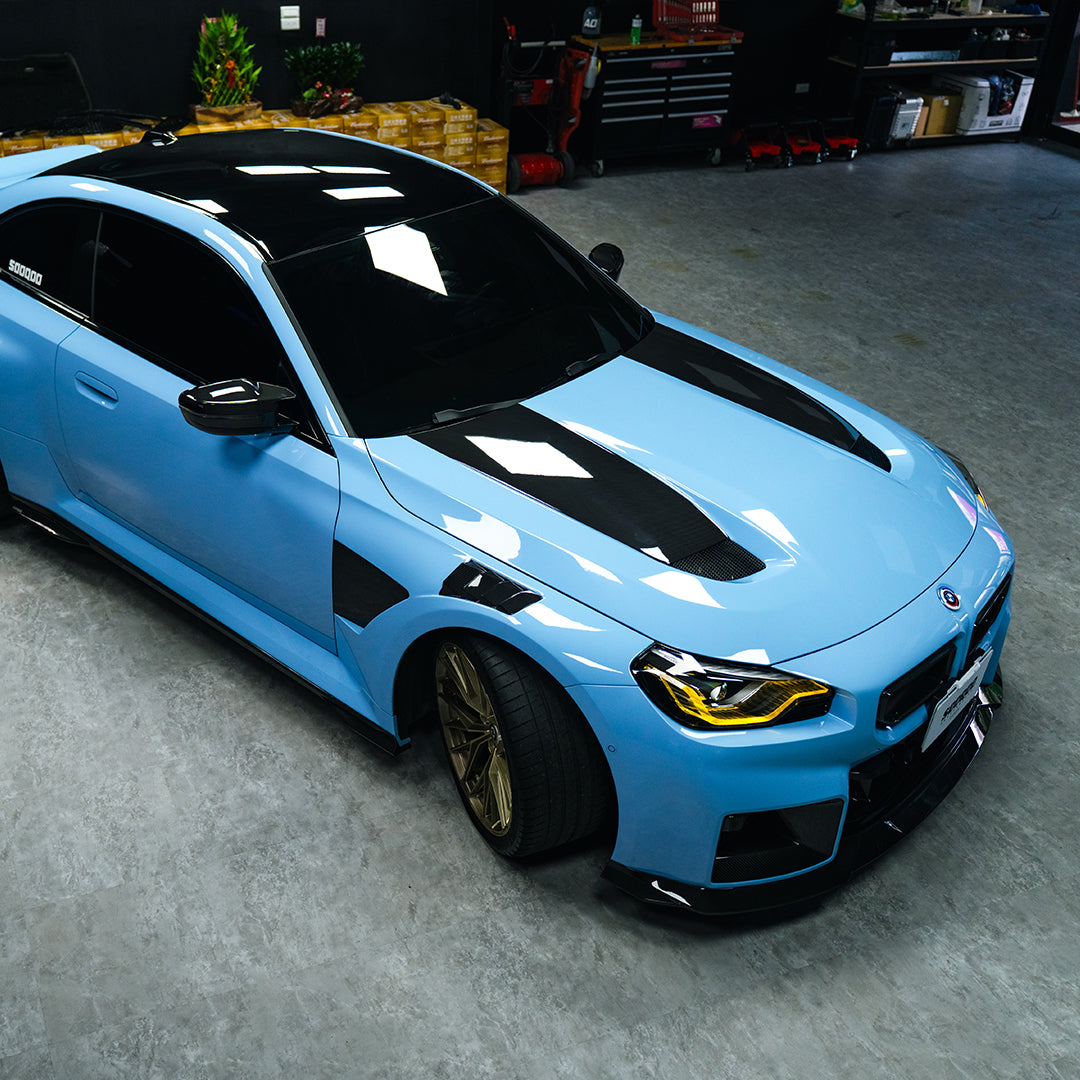 SOOQOO V2 BMW M2 G87 Vented Hood In White Primer Finish