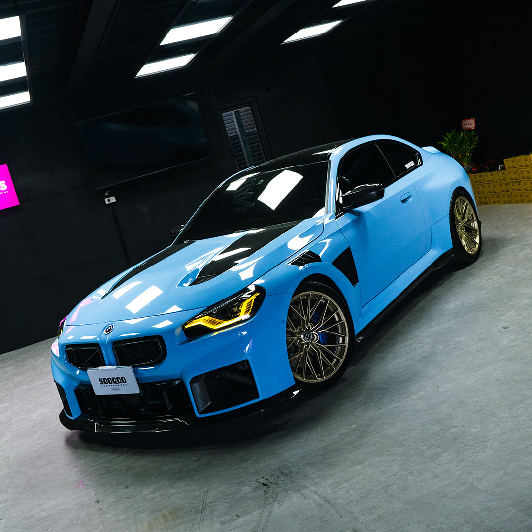 SOOQOO V2 BMW M2 G87 Vented Hood In White Primer Finish