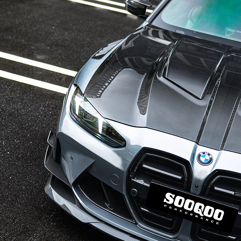SOOQOO BMW M3 G80 M4 G82 Vented Hood In Prepreg Carbon Fiber
