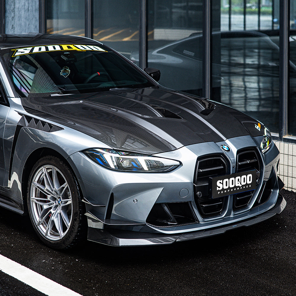 SOOQOO BMW M3 G80 M4 G82 Vented Hood In Prepreg Carbon Fiber