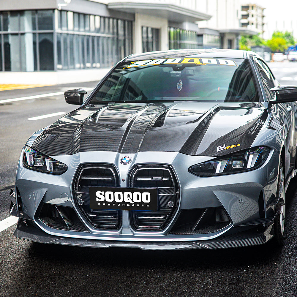 SOOQOO BMW M3 G80 M4 G82 Vented Hood In Prepreg Carbon Fiber