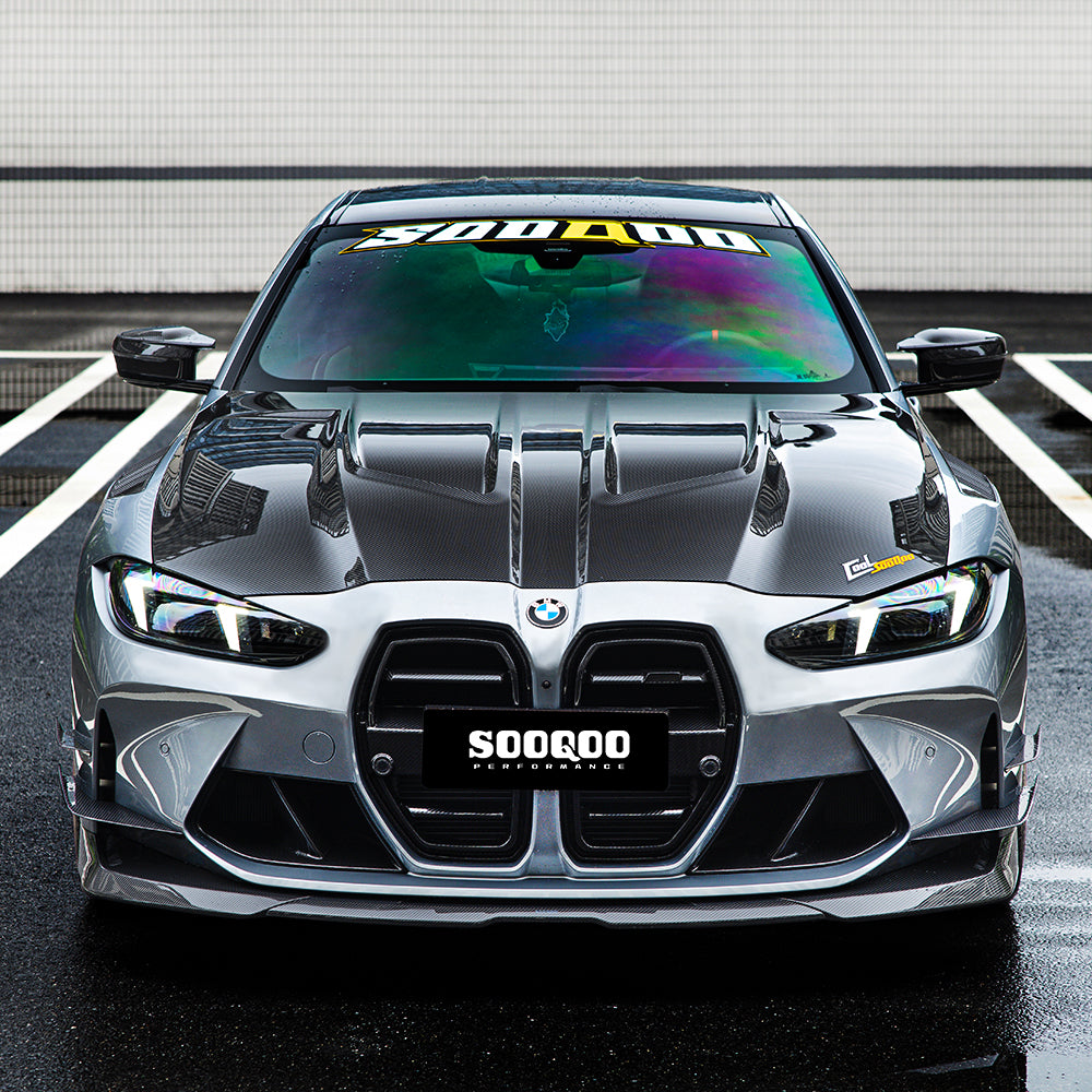 SOOQOO BMW M3 G80 M4 G82 Vented Hood In Prepreg Carbon Fiber