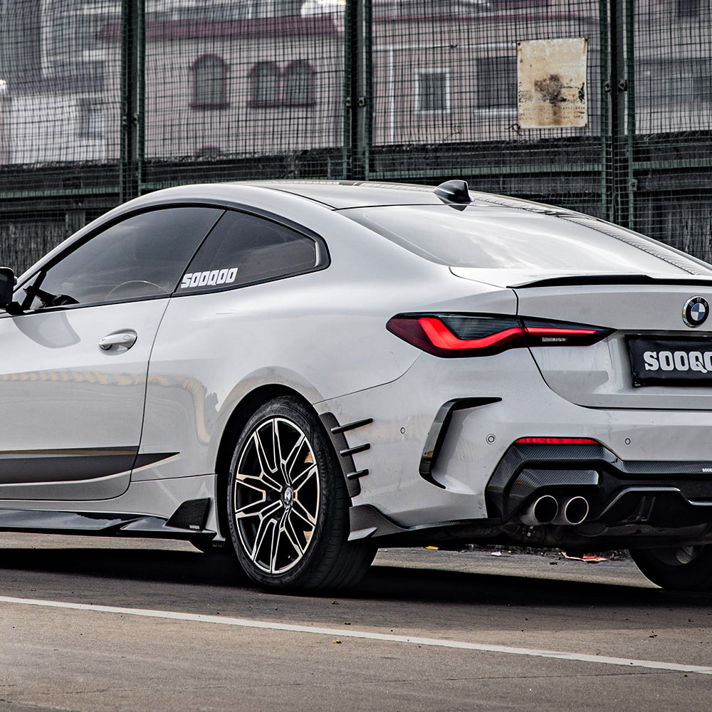 SOOQOO BMW 4 Series G22 Rear Arch Trims In Prepreg Carbon Fiber