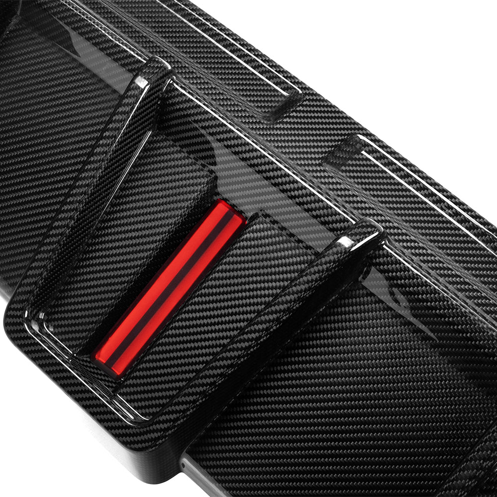 SOOQOO BMW X6M F96 Prepreg Carbon Fiber Diffuser With Brake Light