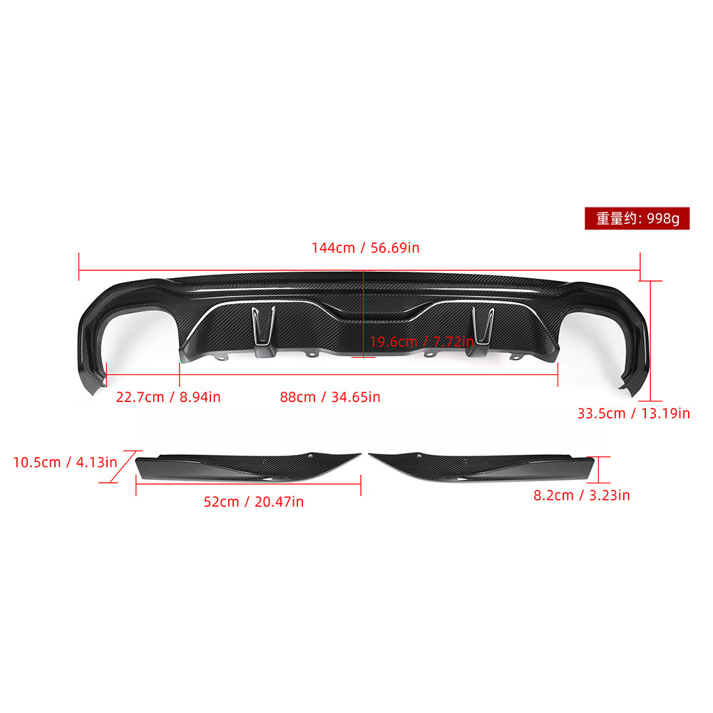 Double Rear Diffuser SOOQOO BMW 4 Series G26 Carbon Fiber Rear Diffuser Dual Tips | SOOQOO ...