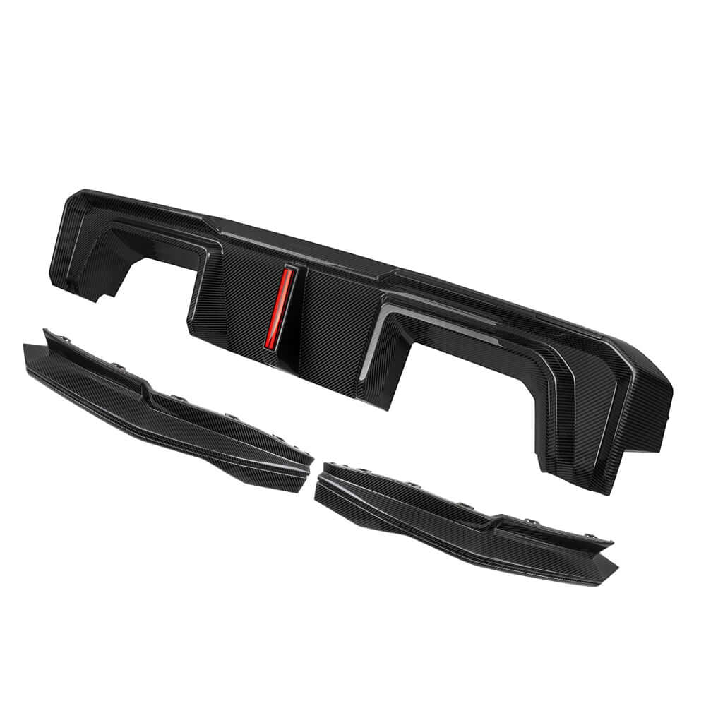 SOOQOO BMW M3 G80 G81 Type-B Prepreg Carbon Fiber Rear Diffuser Set With Brake Light | G80,G81