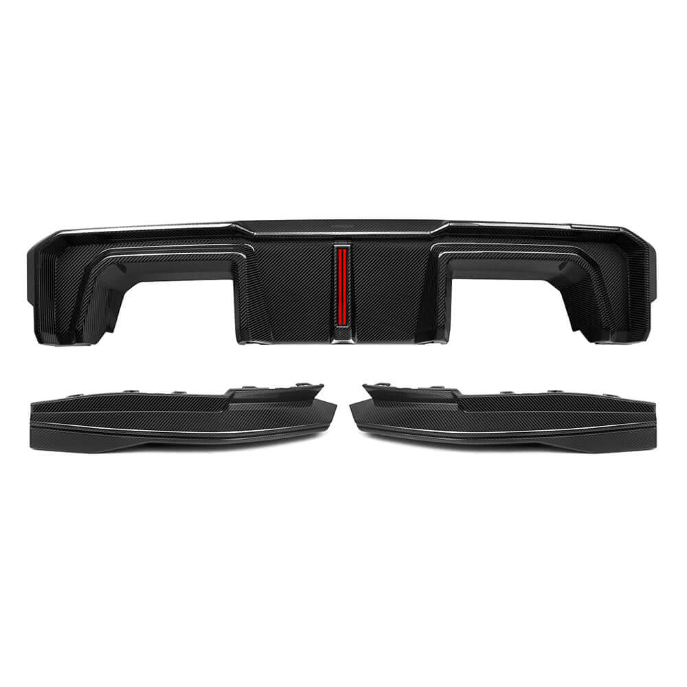 SOOQOO BMW M4 G82 G83 Type-B Prepreg Carbon Fiber Rear Diffuser Set With Brake Light | G82,G83