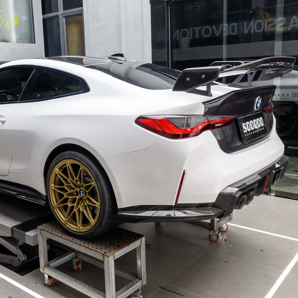 SOOQOO BMW M4 G82 G83 Type-B Prepreg Carbon Fiber Rear Diffuser Set With Brake Light | G82,G83