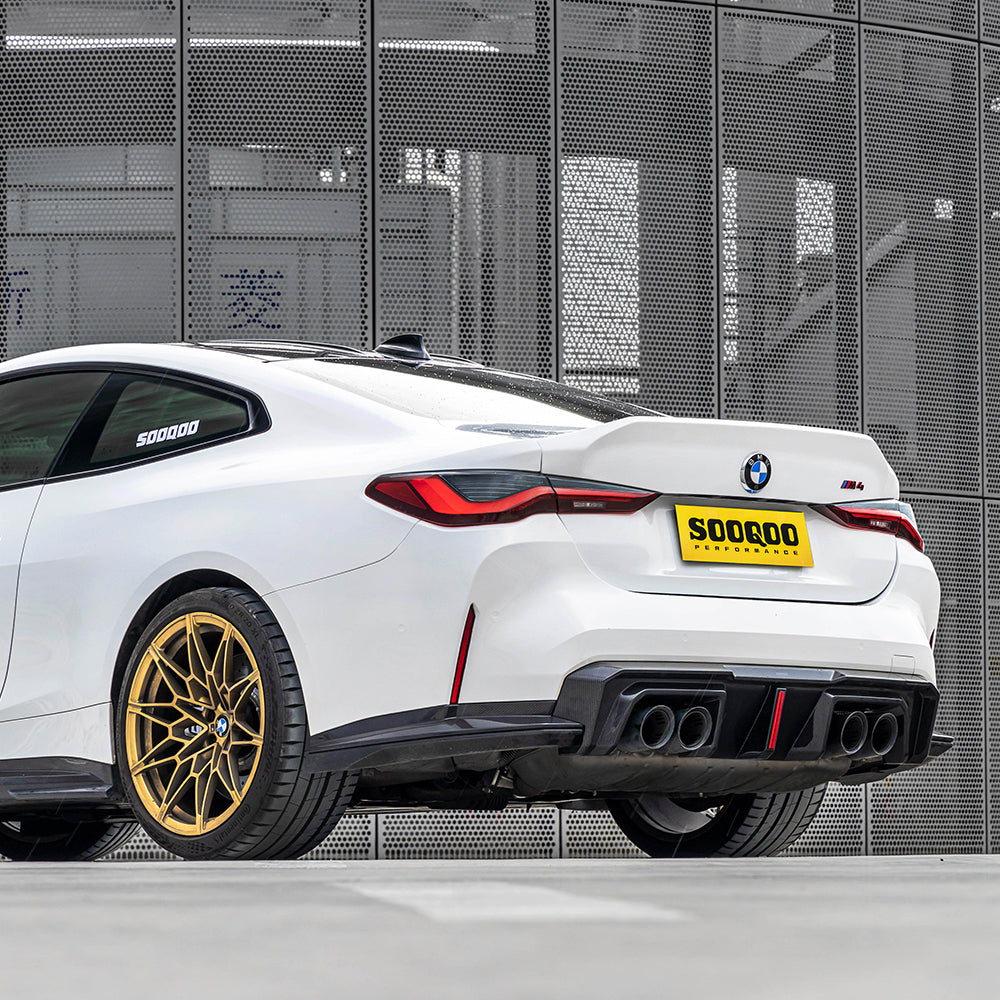 SOOQOO BMW M4 G82 G83 Type-B Prepreg Carbon Fiber Rear Diffuser Set With Brake Light | G82,G83