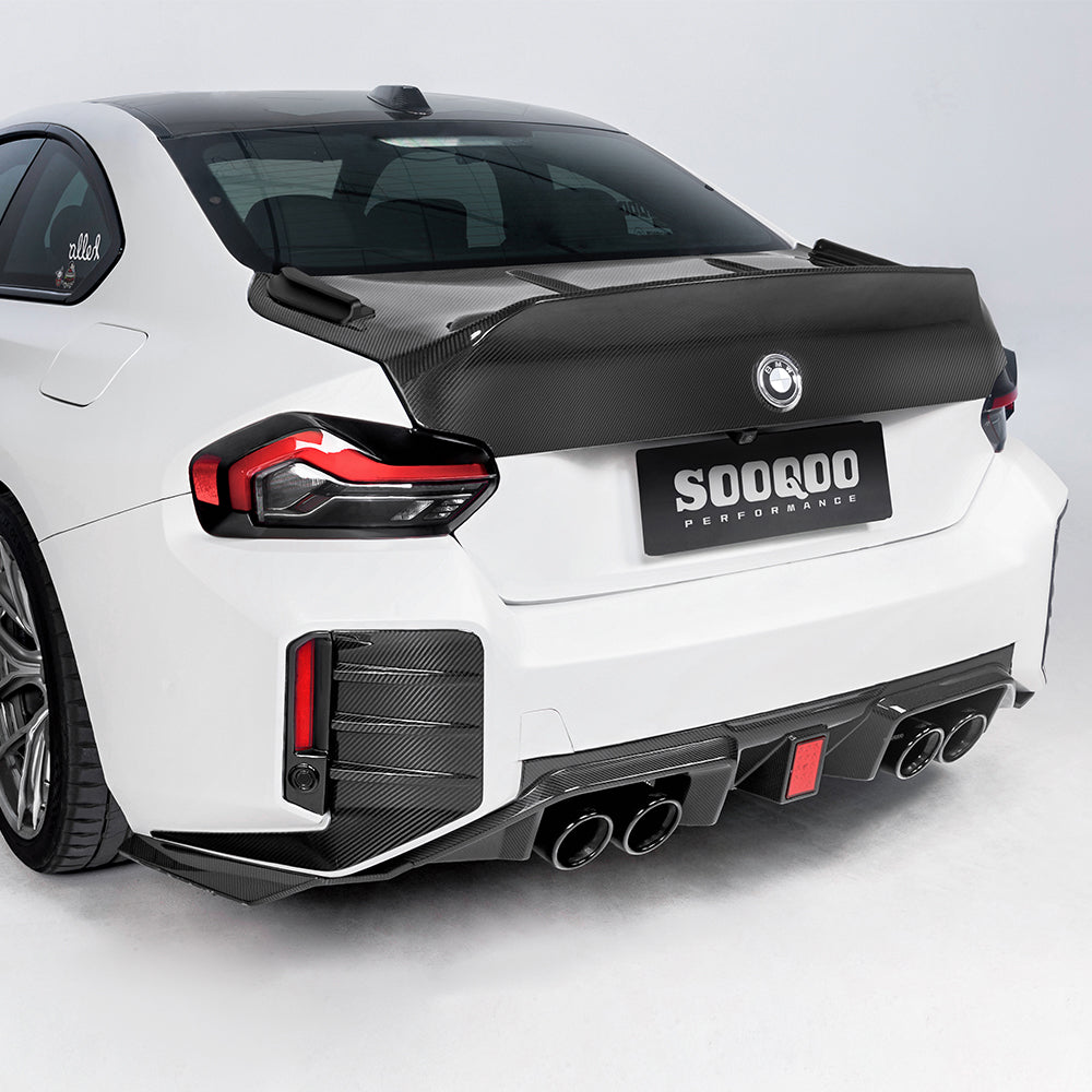 SOOQOO BMW M2 G87 Type-C Prepreg Carbon Fiber Rear Diffuser With Brake Light