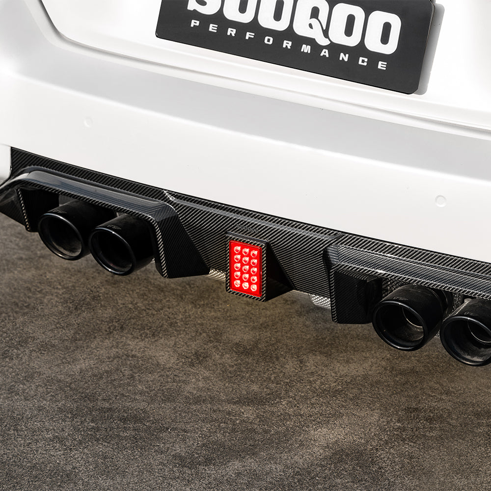 SOOQOO BMW M2 G87 Type-C Prepreg Carbon Fiber Rear Diffuser With Brake Light