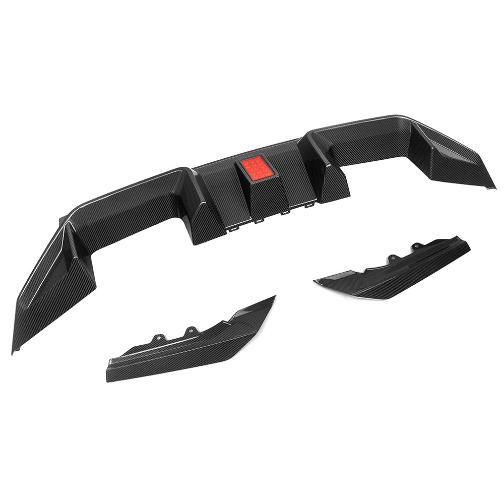 SOOQOO BMW M2 G87 Type-C Prepreg Carbon Fiber Rear Diffuser With Brake Light