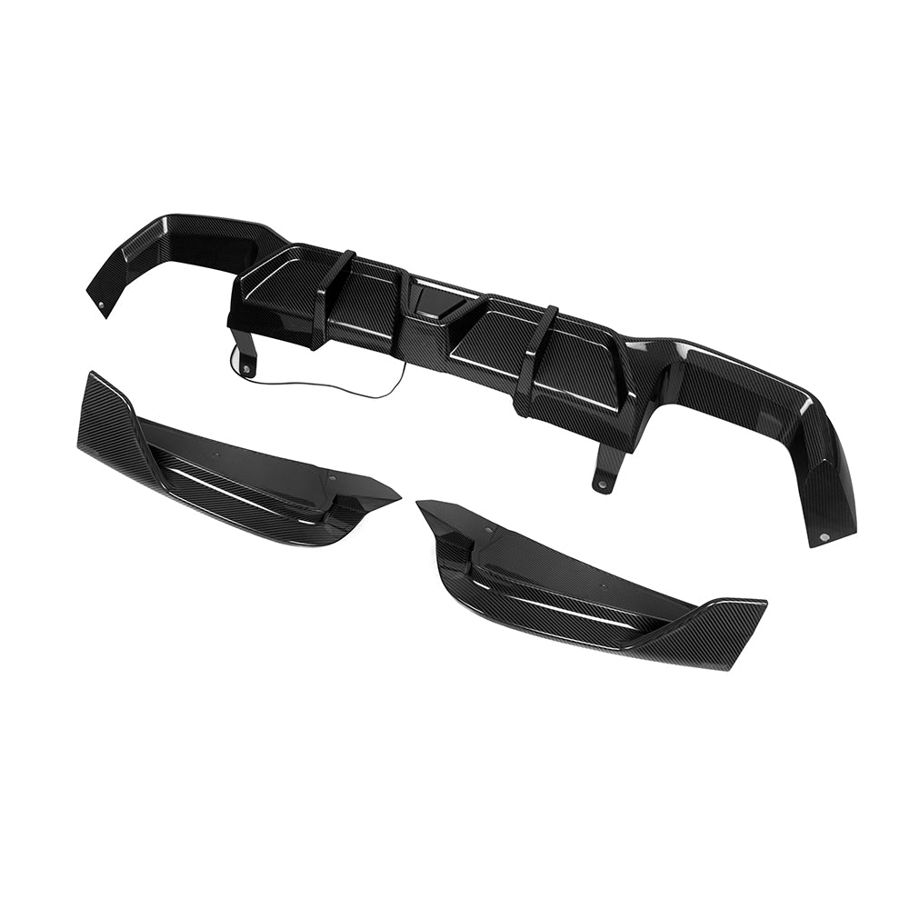 SOOQOO BMW X4 G02 LCI Prepreg Carbon Fiber Rear Diffuser With Brake Light