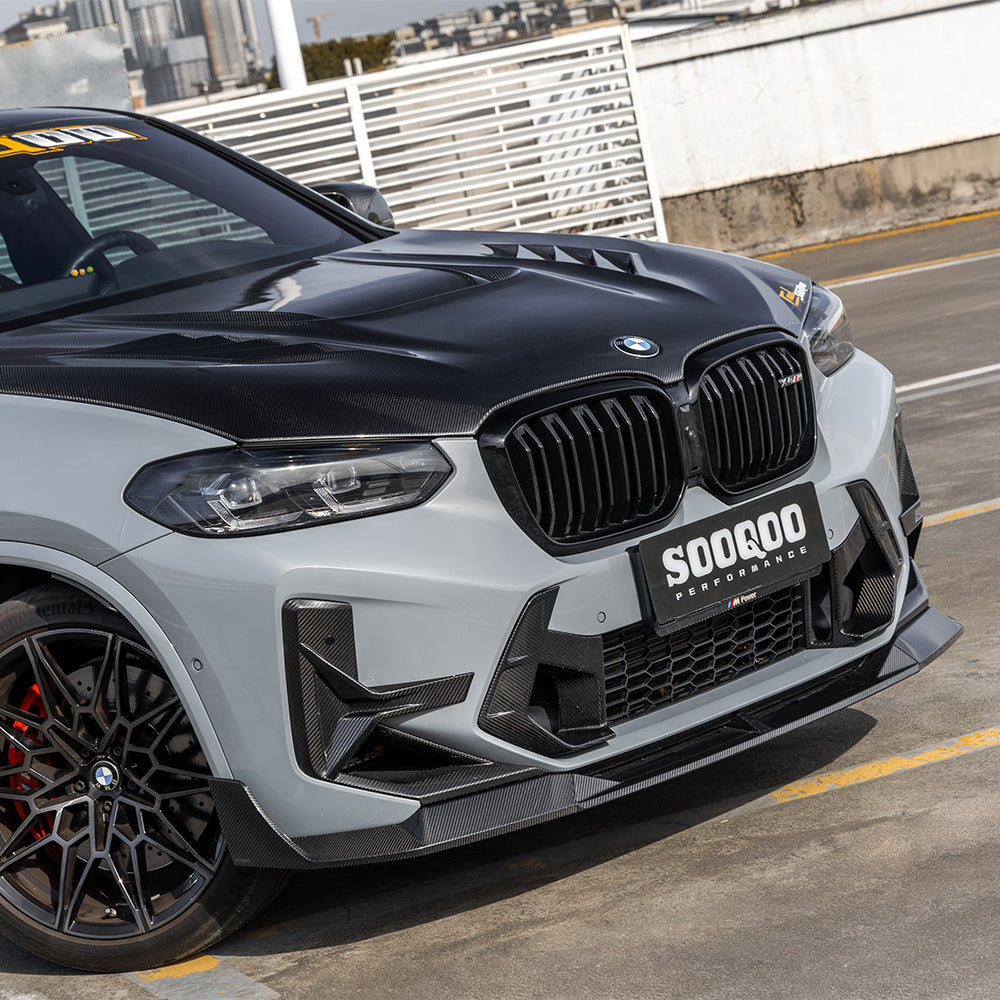 SOOQOO BMW X3M F97 X4M F98 LCI Type-B Prepreg Carbon Fiber Front Lip