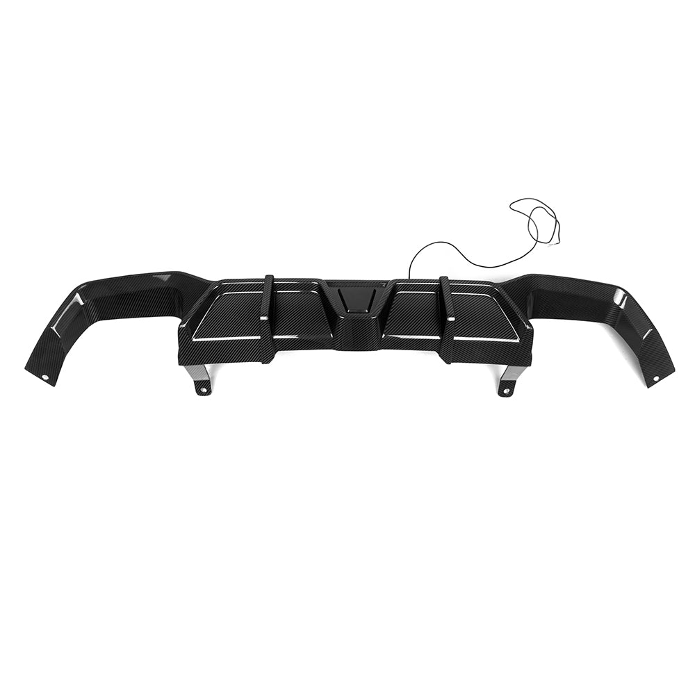 SOOQOO BMW X4M F98 LCI Prepreg Carbon Fiber Rear Diffuser With Brake Light