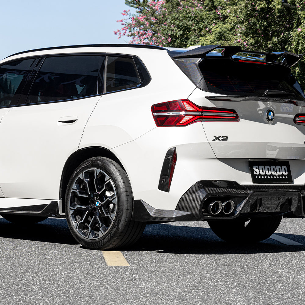 SOOQOO BMW X3 G45 Rear Bumper Inserts In Prepreg Carbon Fiber