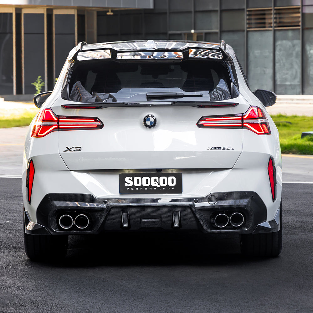 SOOQOO BMW X3 G45 Rear Bumper Inserts In Prepreg Carbon Fiber