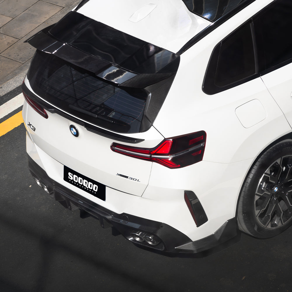 SOOQOO BMW X3 G45 Rear Bumper Inserts In Prepreg Carbon Fiber