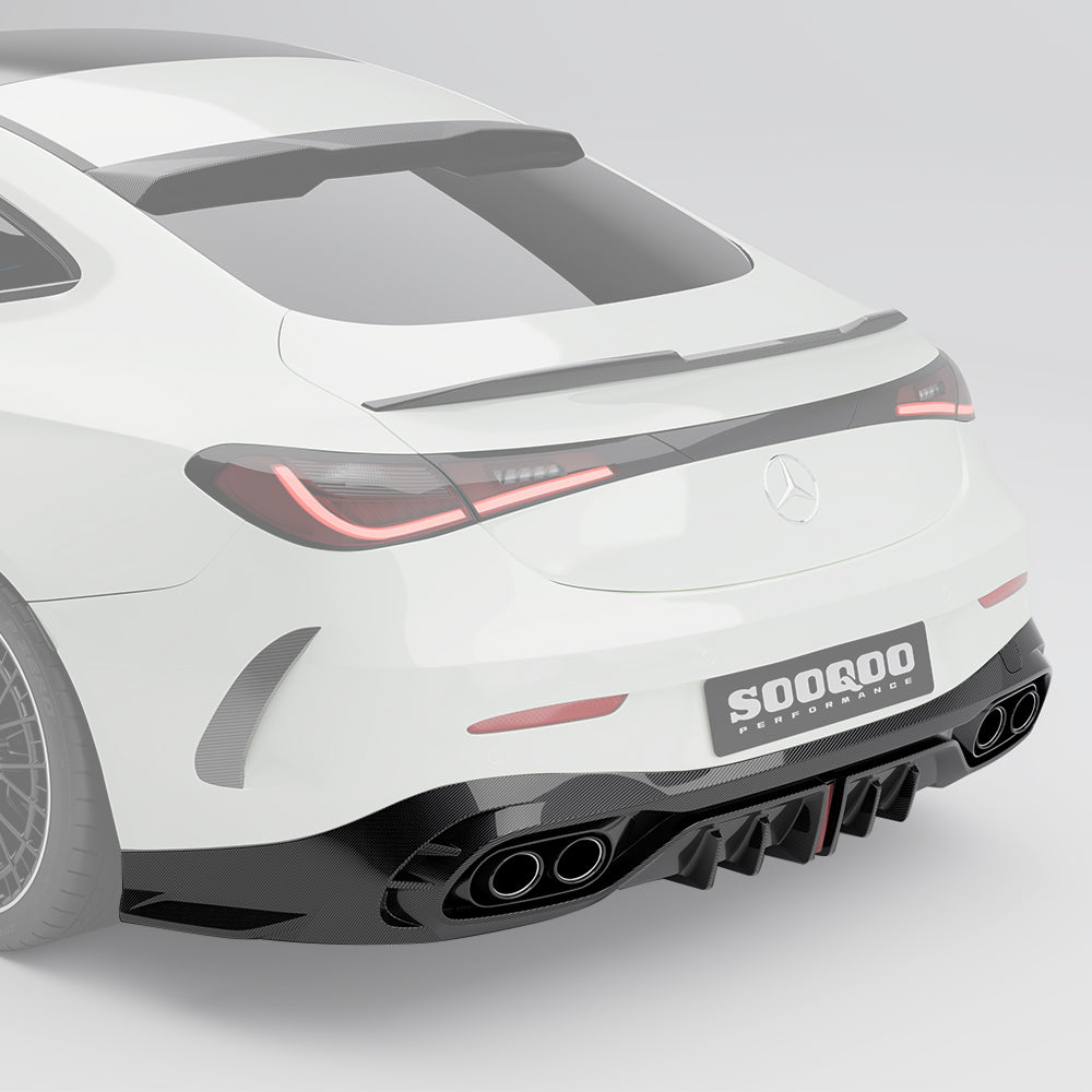 SOOQOO MERCEDES-AMG CLE 53 C236 Rear Diffuser In Prepreg Carbon Fiber