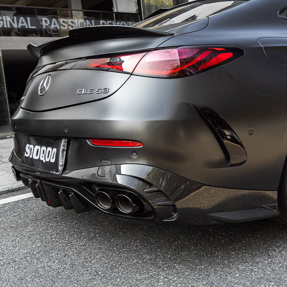 SOOQOO MERCEDES-AMG CLE 53 C236 Rear Diffuser In Prepreg Carbon Fiber