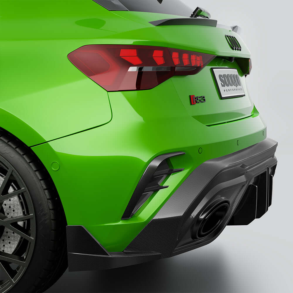 RS3 8Y Rear Bumper Inserts Carbon Fiber | Sooqoo Carbon