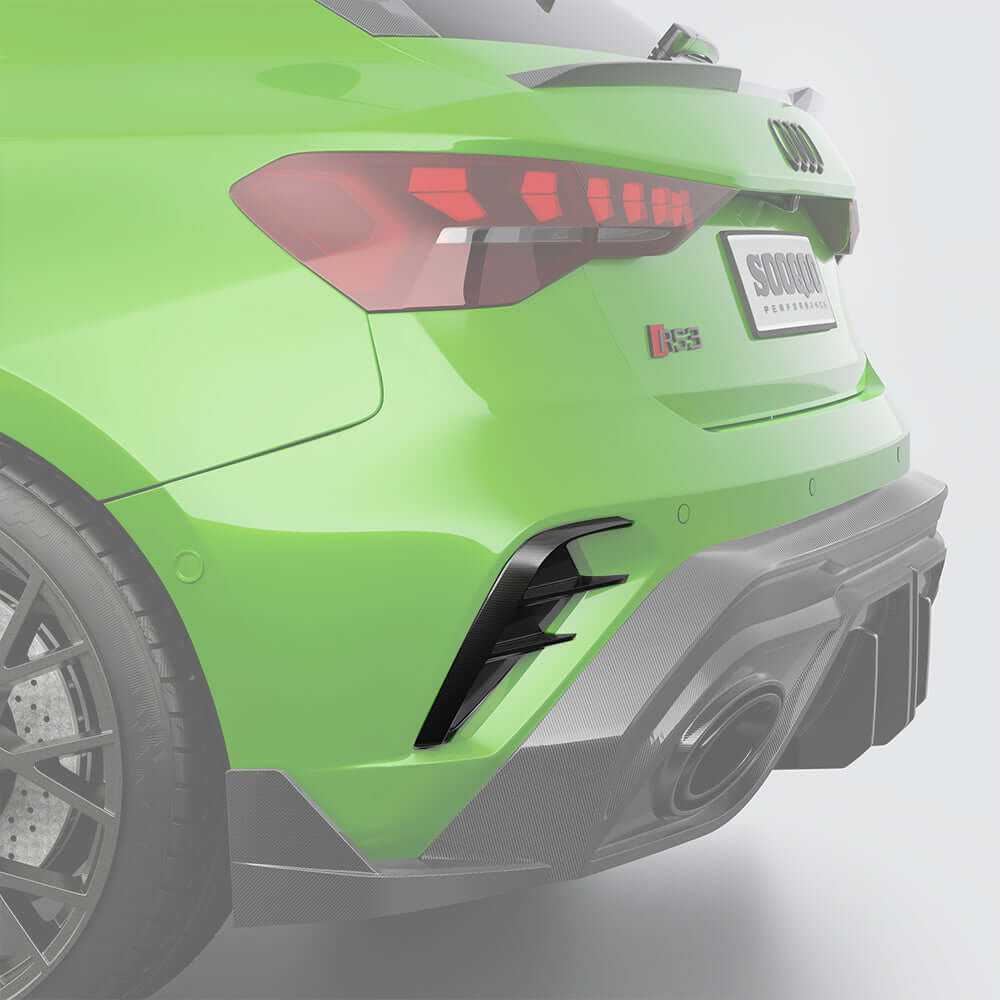 RS3 8Y Rear Bumper Inserts Carbon Fiber | Sooqoo Carbon