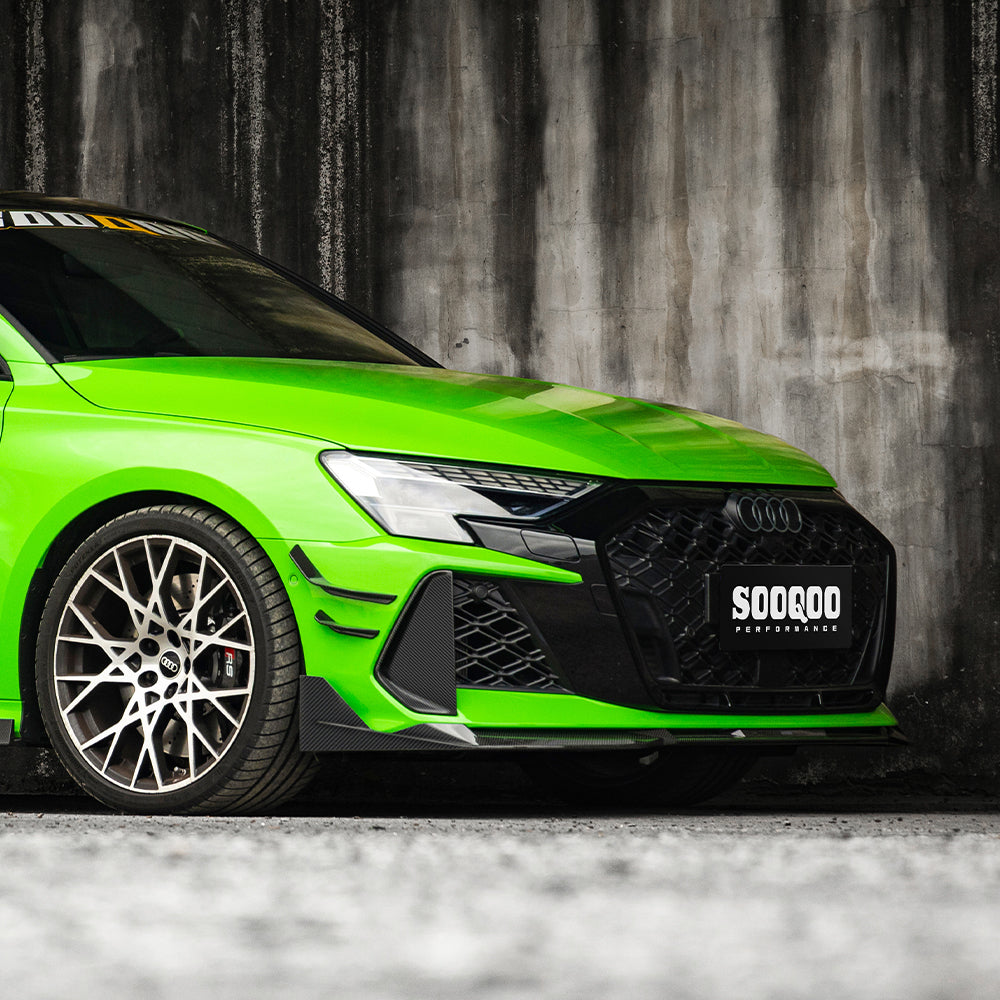 SOOQOO AUDI RS3 8Y Facelift Front Lip In Prepreg Carbon Fiber