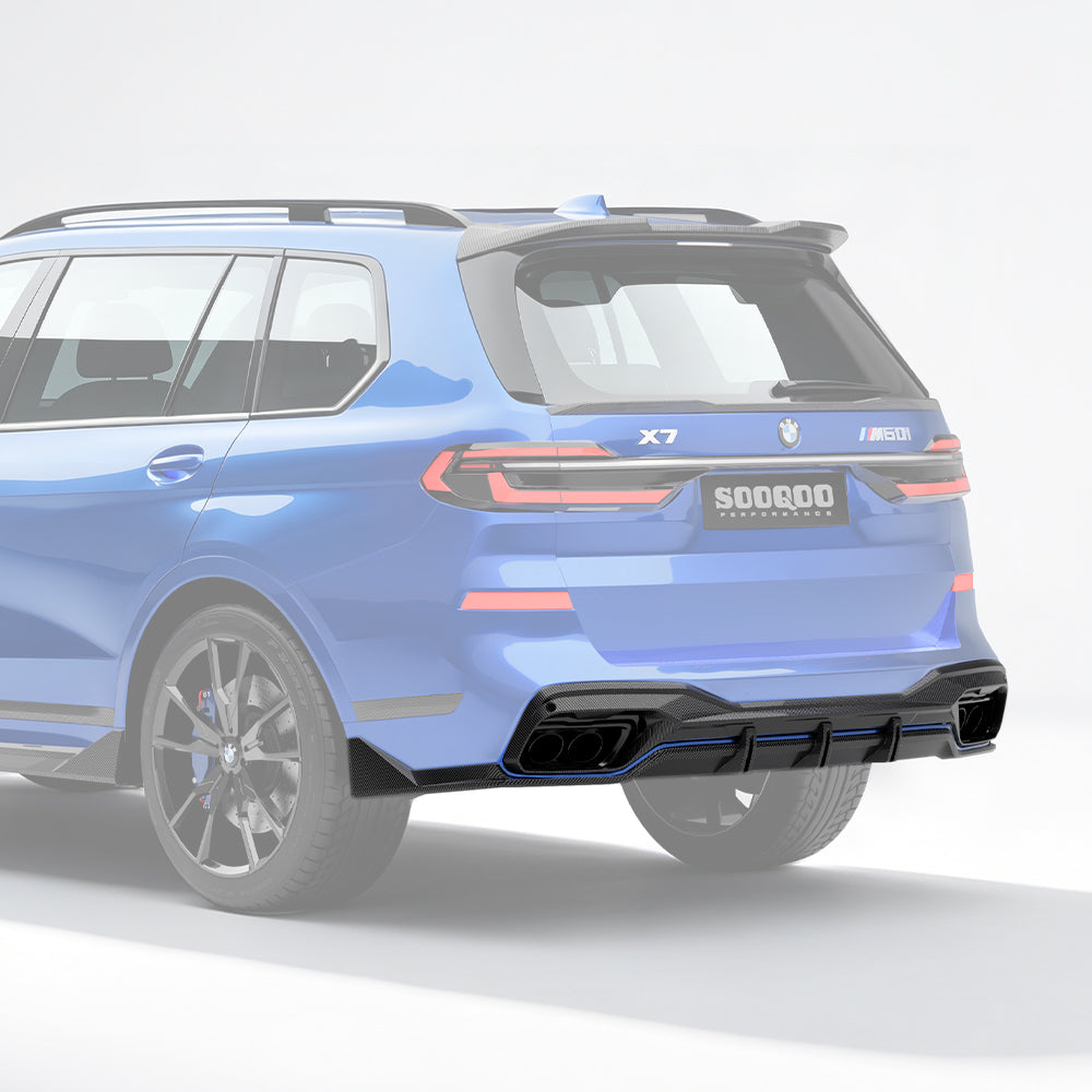 SOOQOO BMW X7 G07 Rear Diffuser In Gloss Carbon