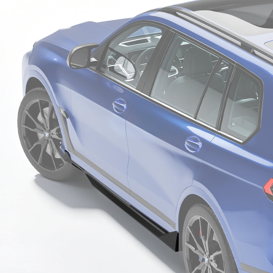SOOQOO BMW X7 G07 Side Skirt In Gloss Carbon